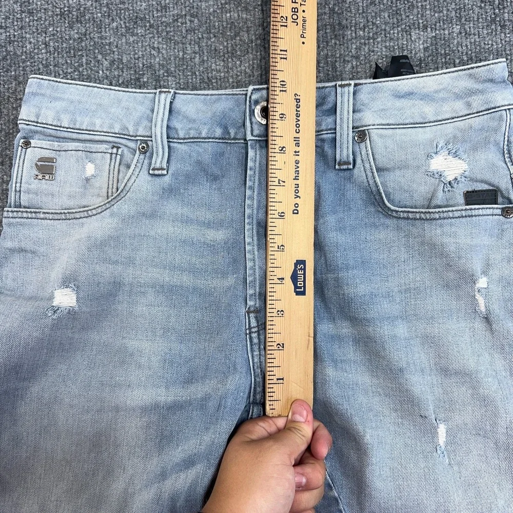 G-Star Raw Jeans Mens 29x32 Light Blue Denim Arc 3D Slim Distressed (FIT 30x30)‎